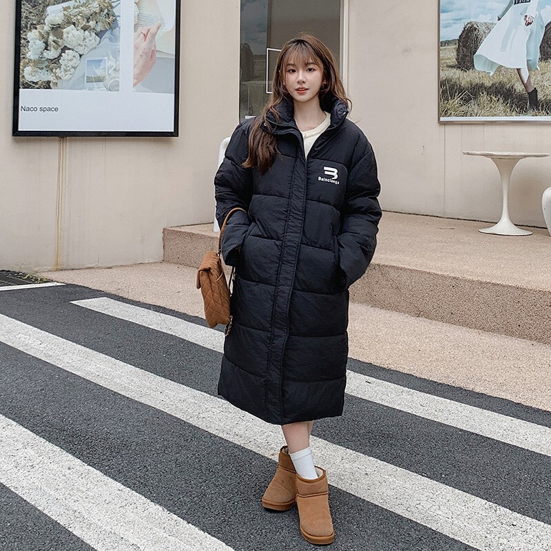 2025 Autumn/Winter New Cross-Border Thickened Stand Collar Cotton Coat for Women, Winter Extended Length Puffer Jacket Clearance Sale Special Price