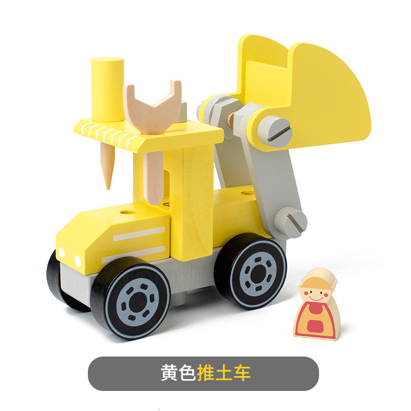 Simulación de madera tuerca herramienta desmontaje coche bebé ingeniería vehículo variedad modelo tornillo bloques construcción juguetes montaje