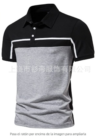 [Punto de aguja] 3D impreso camisa de polo nuevo casual de solapa de manga corta de los hombres camisa transfronteriza estación independiente