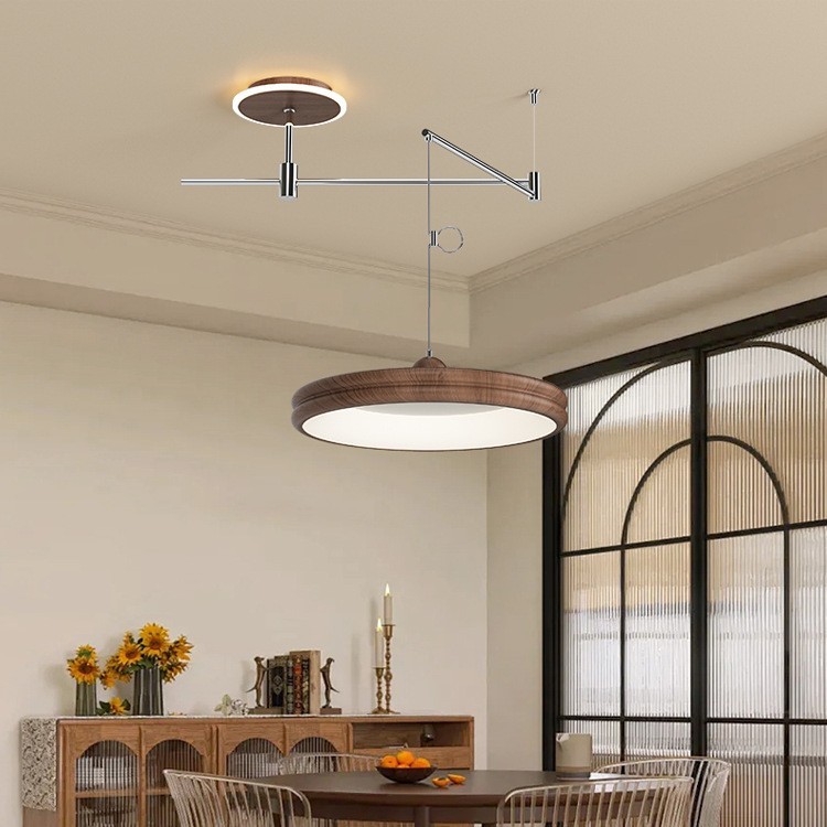 Araña de restaurante, balancín, estilo antiguo, nogal retro, grano de madera, barra de bar, comedor, lámpara de mesa