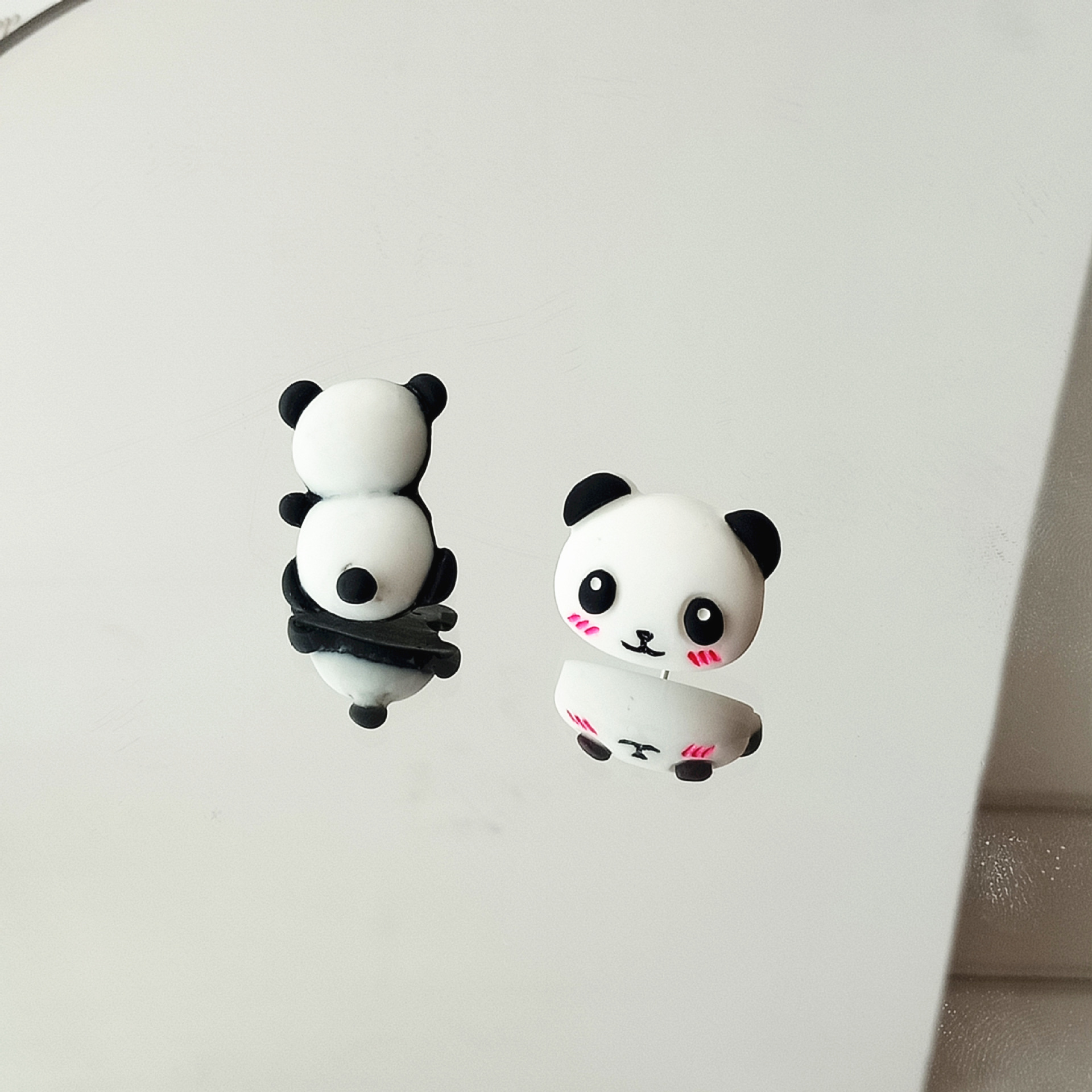 Cute Panda Synthetic Resin Ear Studs display picture 3