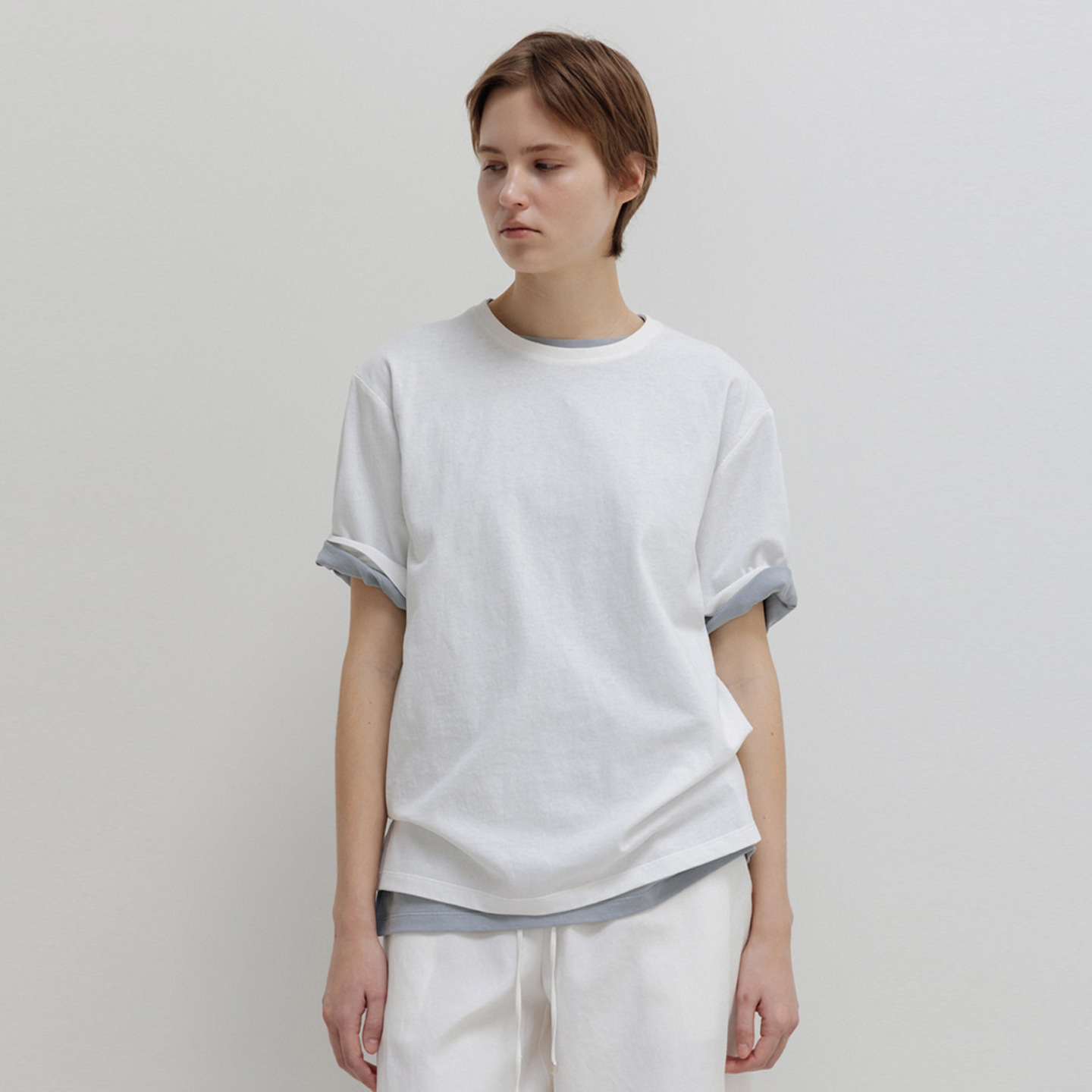 In Stock Moia Short-Sleeved T-Shirt for Women, New Summer Style, Solid Color, Loose Fit, Casual, Versatile, Round Neck, High-End Feel Top
