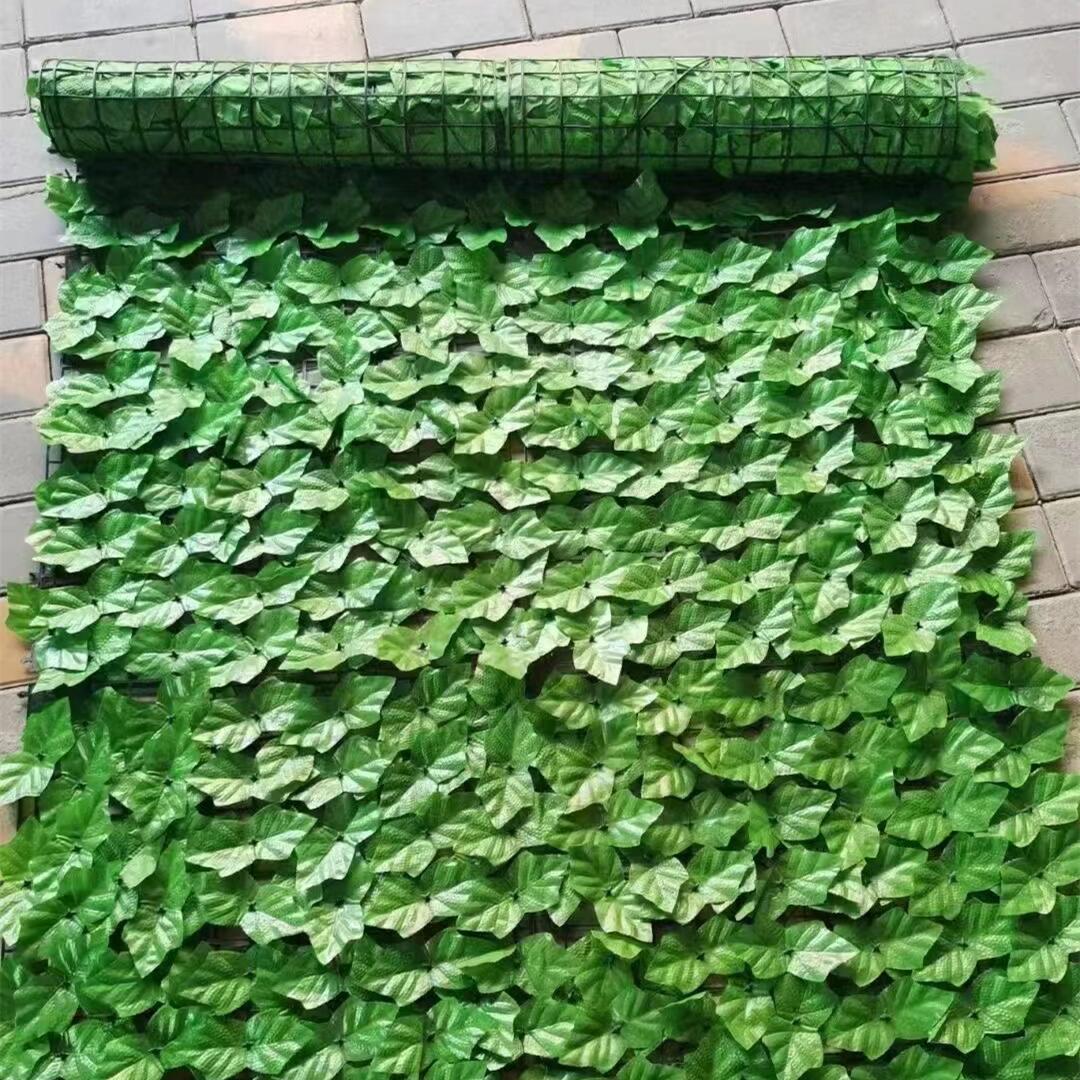 Valla artificial transfronteriza valla de hoja valla artificial Planta artificial ratán valla decorativa al por mayor