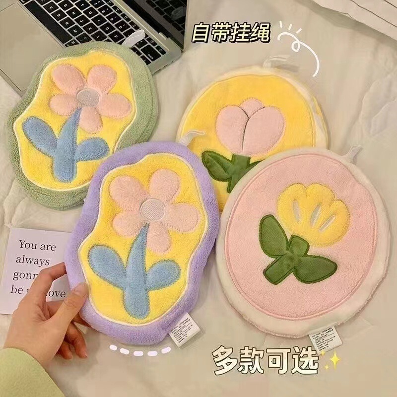 Hand Towel Hanging Strong Absorbent Thickeneded Cute Little Flower Rag Coral Velvet Kitchen Bathroom Towel Handkerchief Hand Towel Hanging Strong Absorbent Thickeneded Cute Little Flower Rag Coral Velvet Kitchen Bathroom Towel Handkerchief