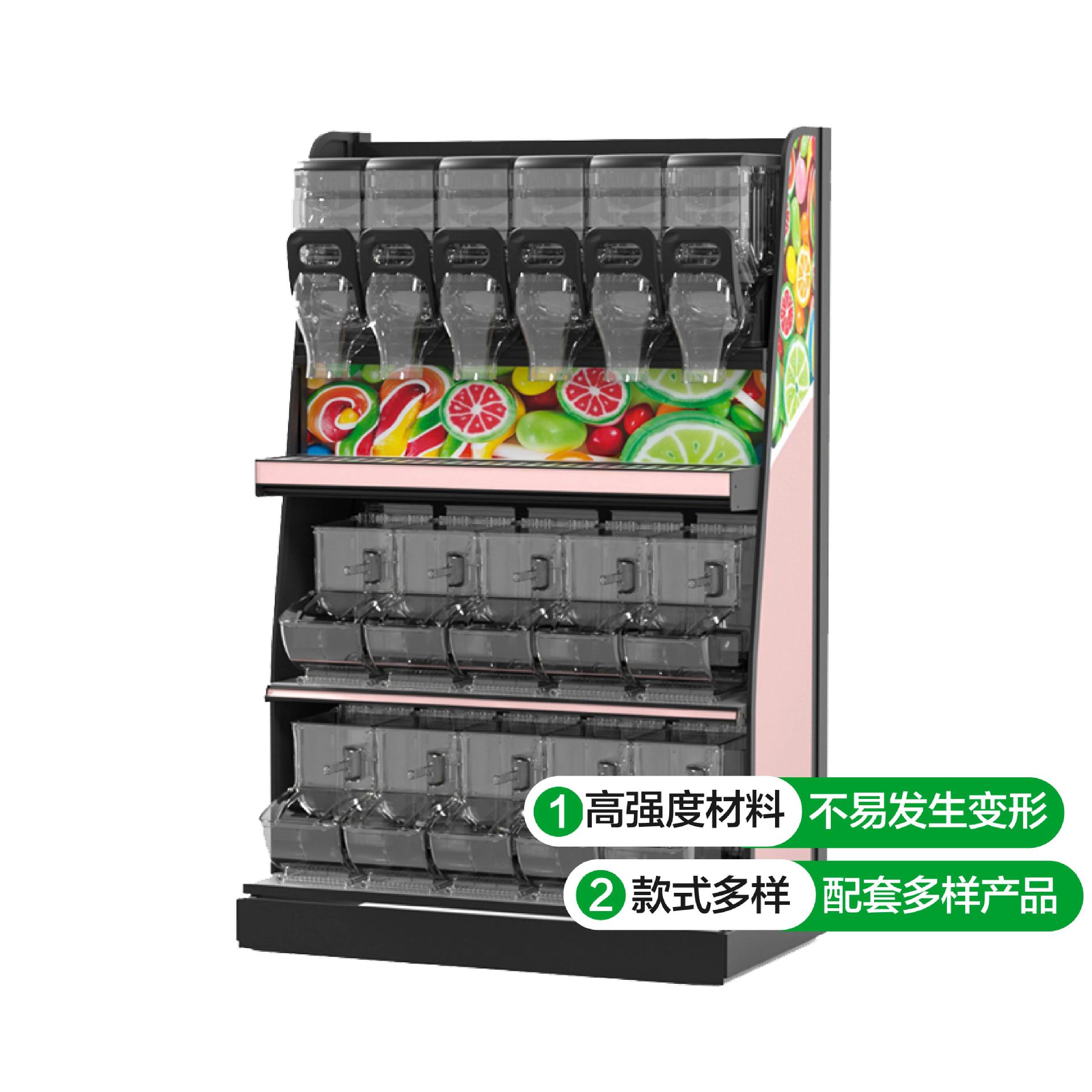 Supermercado engrosado multiplate mostrador de autoservicio ahorro de energía comercial simple snack caramelo hueco chocolate contenedor transparente image 3