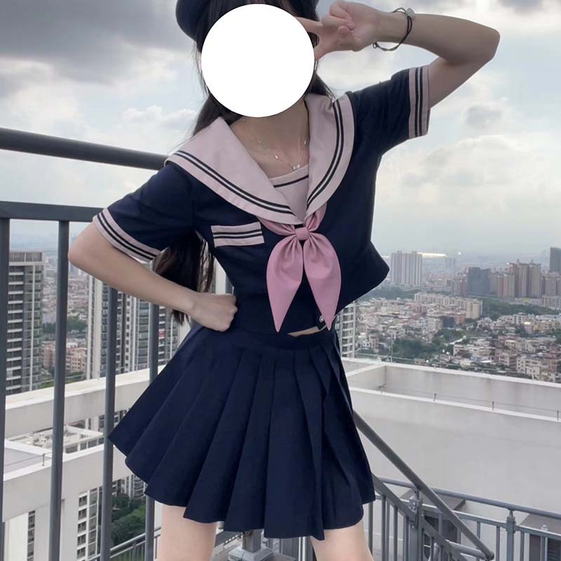 (2개) KONKAWA GIRL 오리지널 JK 유니폼 정장 선원 복장 여성 반팔 여름 대학 스타일