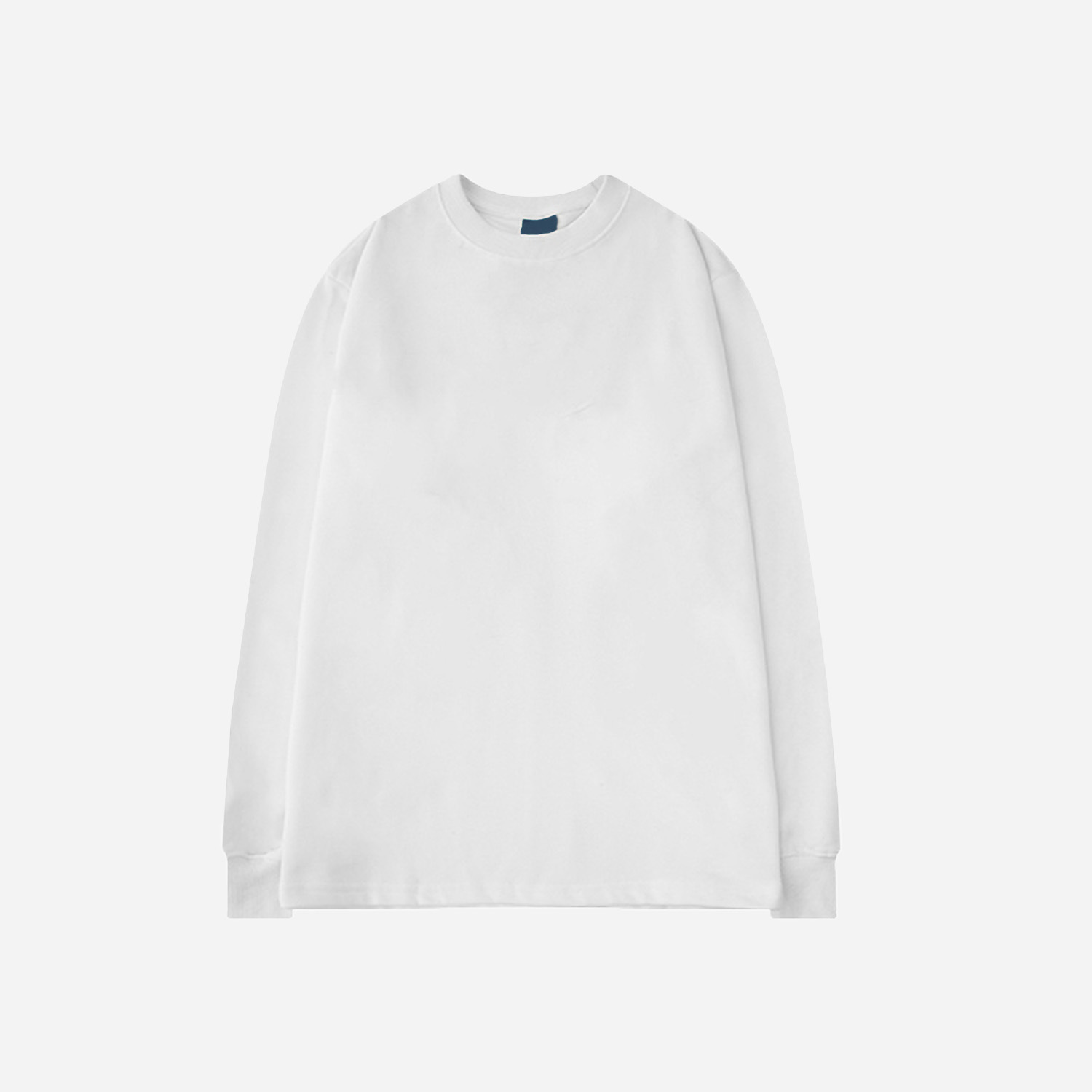 Camiseta básica blanca de manga larga 260 g, algodón grueso para hombre, estilo suelto americano