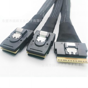 Mini sas (SFF8654 8i) TO 2 * Mini sas (SFF8087) server high-speed cable