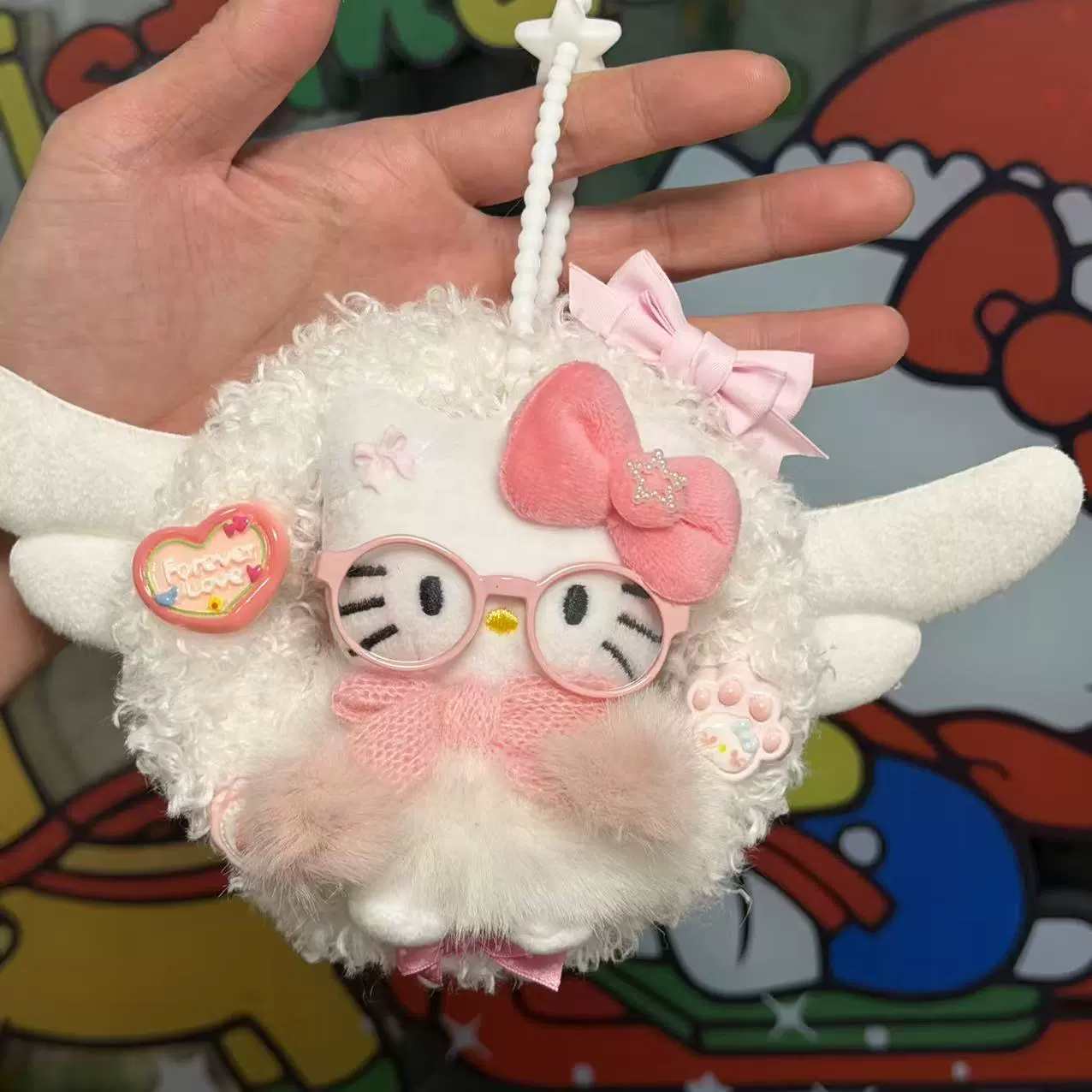 Плюшевый брелок-подвеска Hello Kitty, милый кукольный брелок для сумки, 11 см, легкий и прочный
