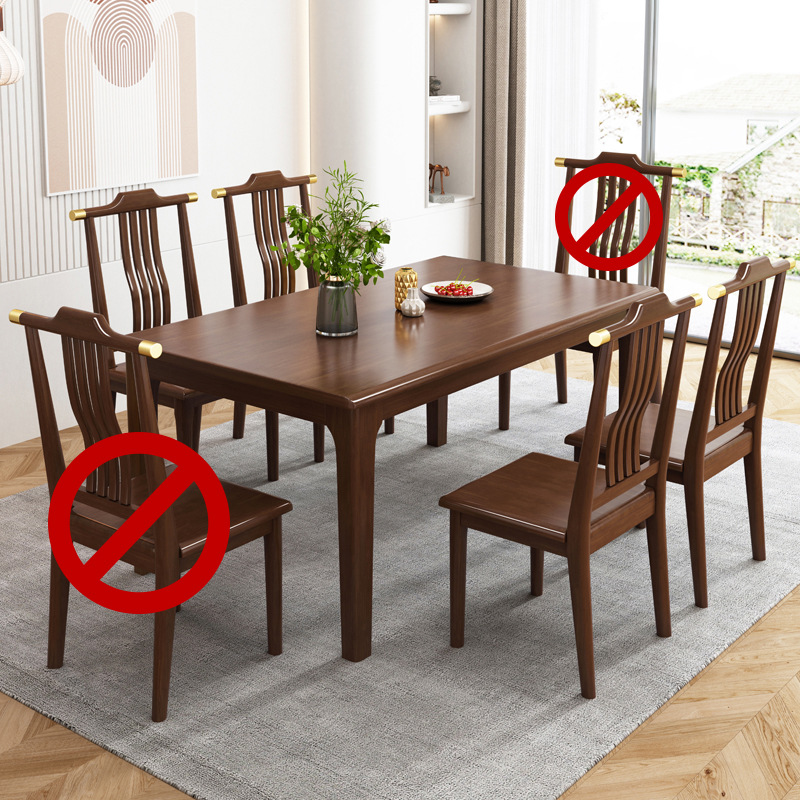 Mesa de comedor de nogal + 4 sillas