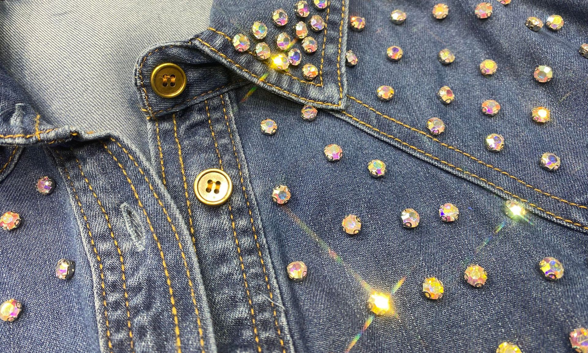 Damen Denim Bluse Langarm Mit Perlen Für Den Herbst Modisch_voghion.com