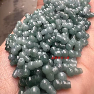 翡翠A 货蓝水葫芦油青小葫芦批发diy玉石饰品散珠配件