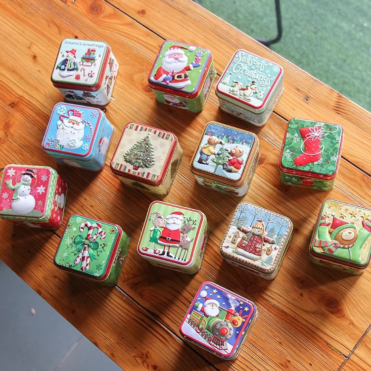Santa Claus, Snowman Pattern Christmas Cute Santa Claus Snowman Metal Christmas Party Gift Wrapping Supplies Party Supplies Gift Wrapping Supplies 1 Set
