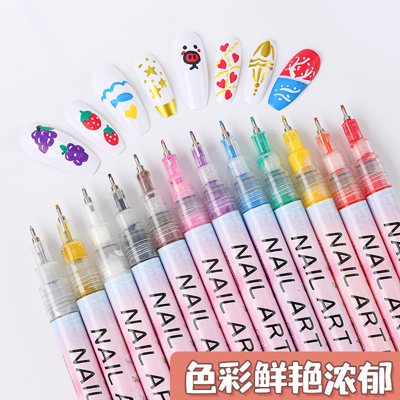 Acrylic marker pen student needle pen nail art marker pen DIY color painting pen new net red water-based marker pen