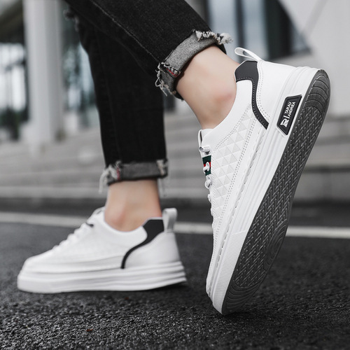 Men's shoes summer thin breathable casual leather shoes men's light versatile board shoes fashion soft bottom white shoes one-step breathable