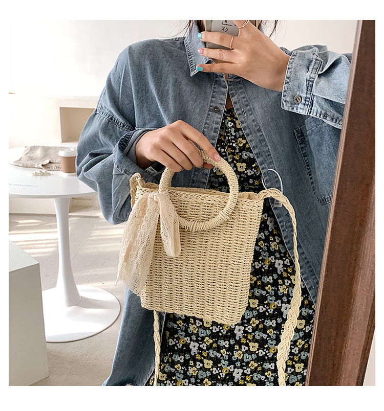 Straw woven fashion spring and summer new shoulder messenger bags20198cmpicture2