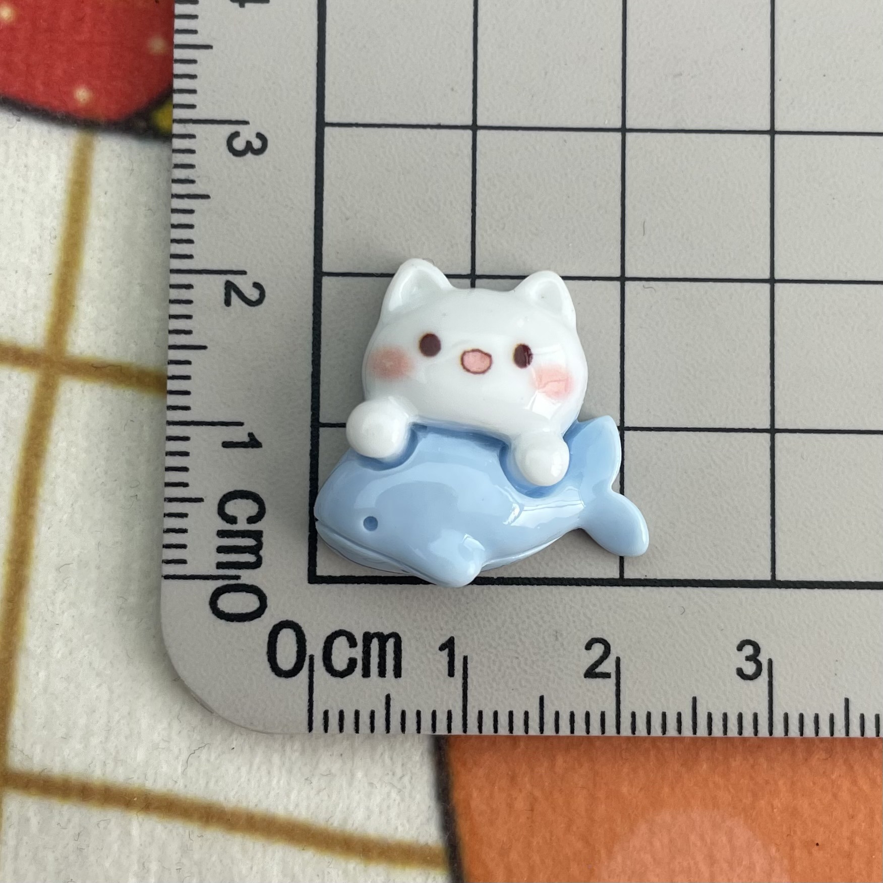 Azul sirena oso fishtail Dolphin resina accesorios DIY horquilla taza de agua almacenamiento material nuevo