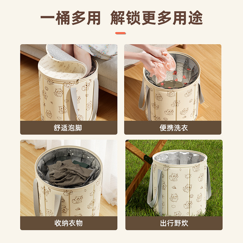 Viaje plegable bañera de remojo de pies sobre pantorrilla bolsa de remojo de pies de alta profundidad bañera de baño de pies portátil dormitorio lavabo de pies doméstico temperatura constante