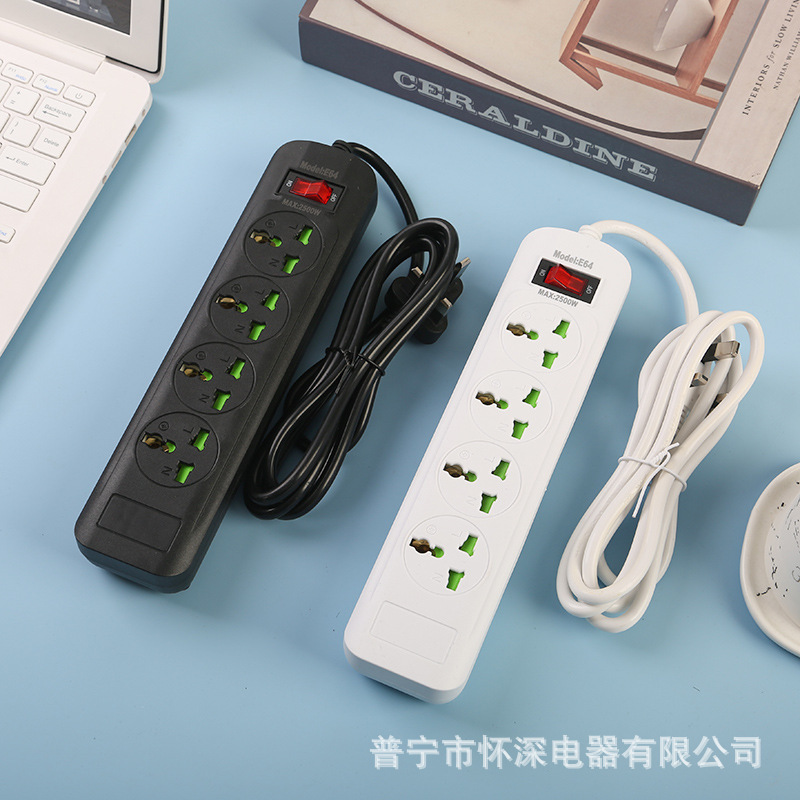 Enchufe transfronterizo con puerta de seguridad multifuncional de oficina doméstica con cáscara negra con cáscara blanca embalaje neutro estándar británico estándar europeo estándar americano