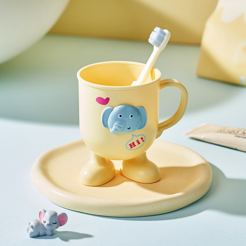 Childrens Plastic Elephant Toothbrushing Cup For Bathroom_voghion.com