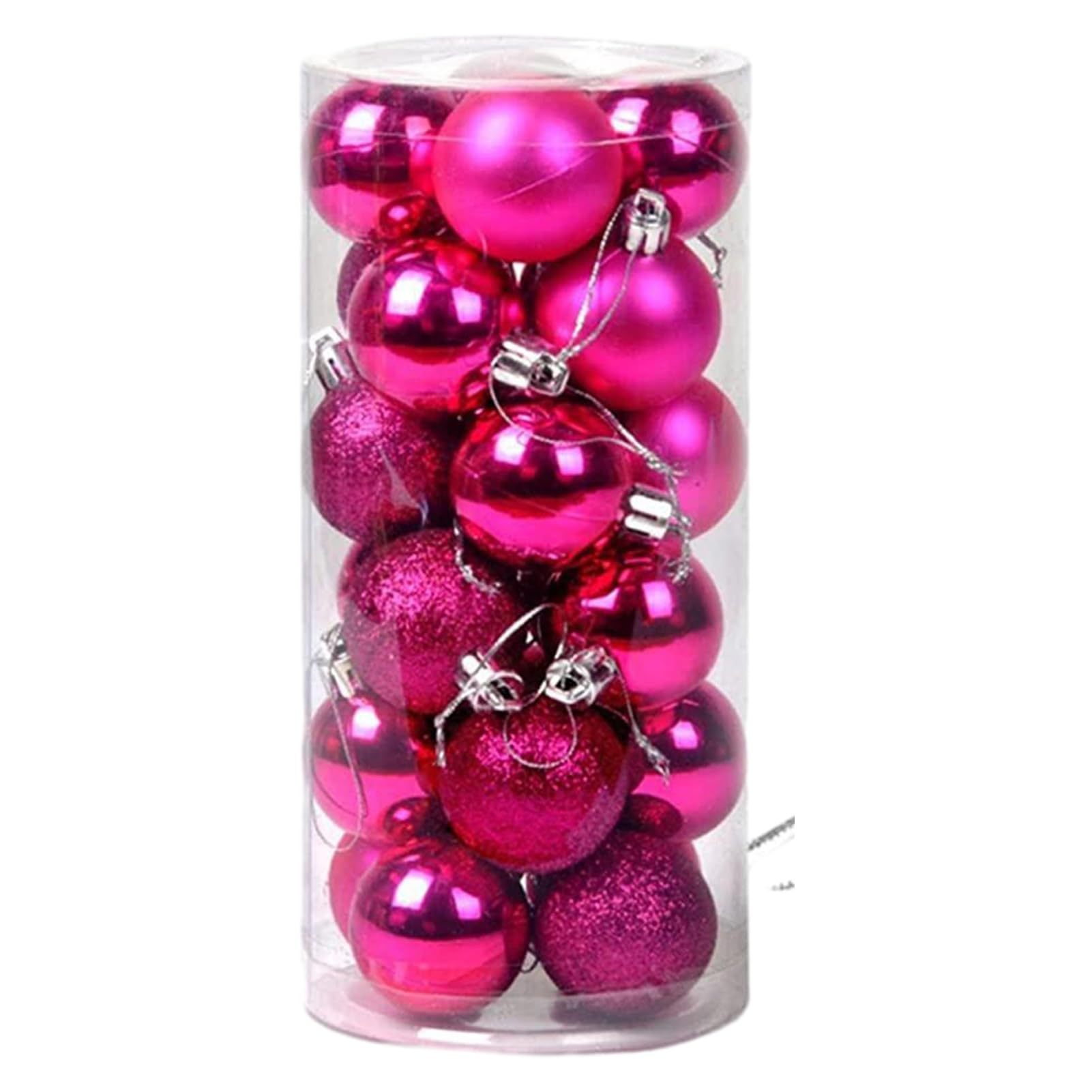 Balón de Navidad multicolor de barril azul, set de 24 bolas de decoración de Navidad, fábrica directa de bolas de plástico galvanizadas