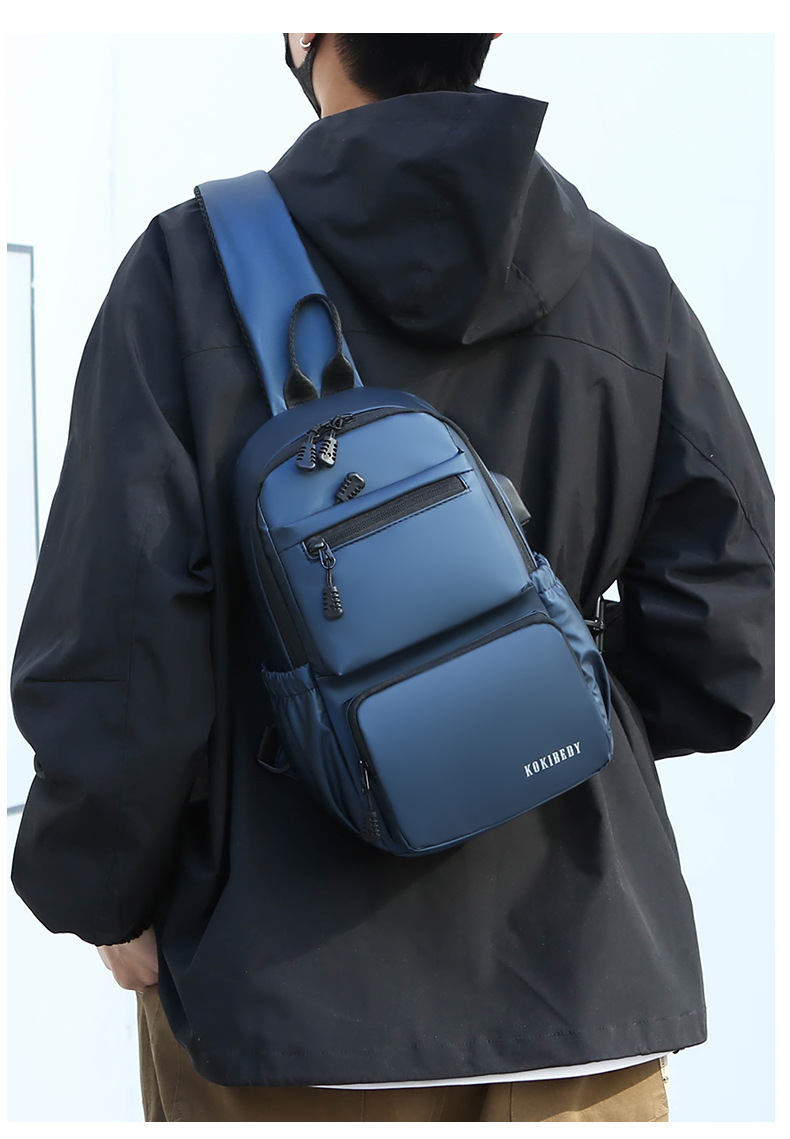 Men's chest bag, crossbody bag, single-shoulder bag, multi-functional large-capacity men's bag, water-resistant chest bag, small bag, cross-border undefined