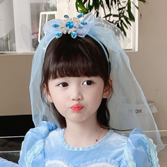 Ice and Snow Princess Elsa Child Head Scarf Hair Band, Princess Elsa Head Accessory, Child Elsa Snow Cape Scarf Hair Band, Wholesale