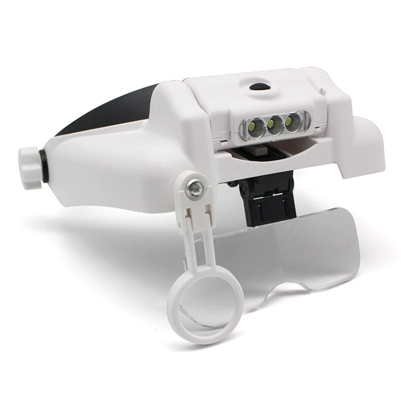 Новая Многодневная комбинация из трех светодиодных фонарей USB перезаряжаемая для чтения пожилых людей ремонт головное увеличительное стекло 2000MC