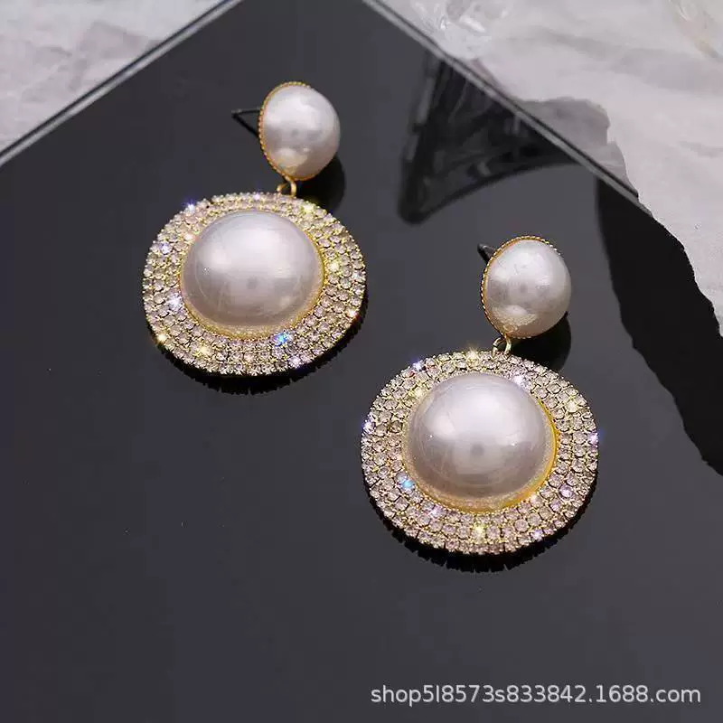 Серебряная игла из жемчига, ретро модные серьги, образец серебра 925, инкрустированные алмазами, европейский стиль, яркий запоминающийся стиль, высокий качественный стиль