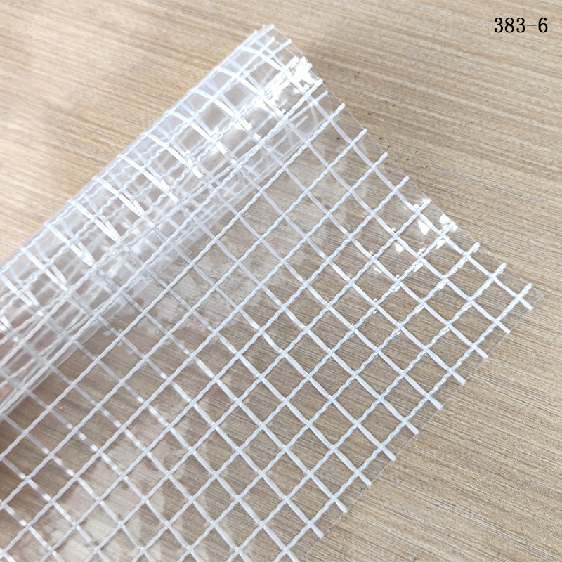 厂家直销 透明夹网大方格1000D(3×3)1cm夹网布PVC 箱包文具袋料