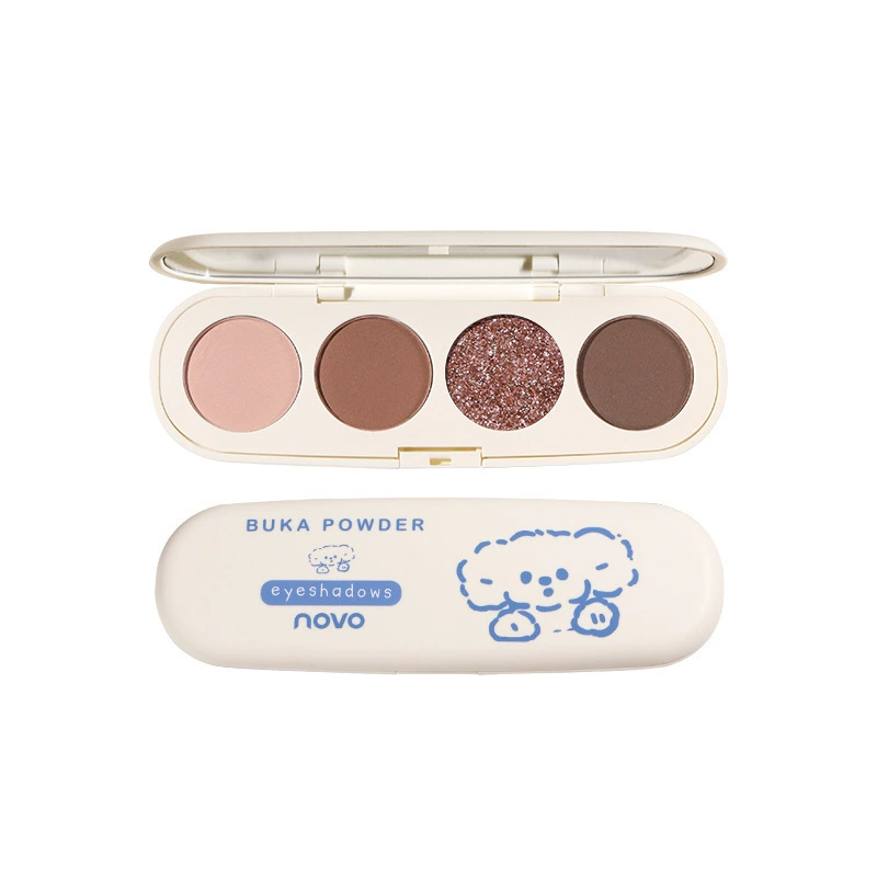 Makeup primer, matte handheld eye shadow, four colors, for beginners, earth tones