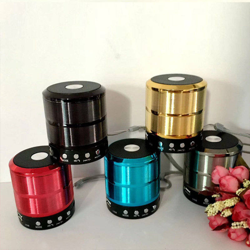 Altavoz Bluetooth WS-887 Mini Subwoofer, Portátil para Hogar y Exterior, Carcasa Metálica, Tarjeta TF, Audio Inalámbrico, Fabricante Mayorista