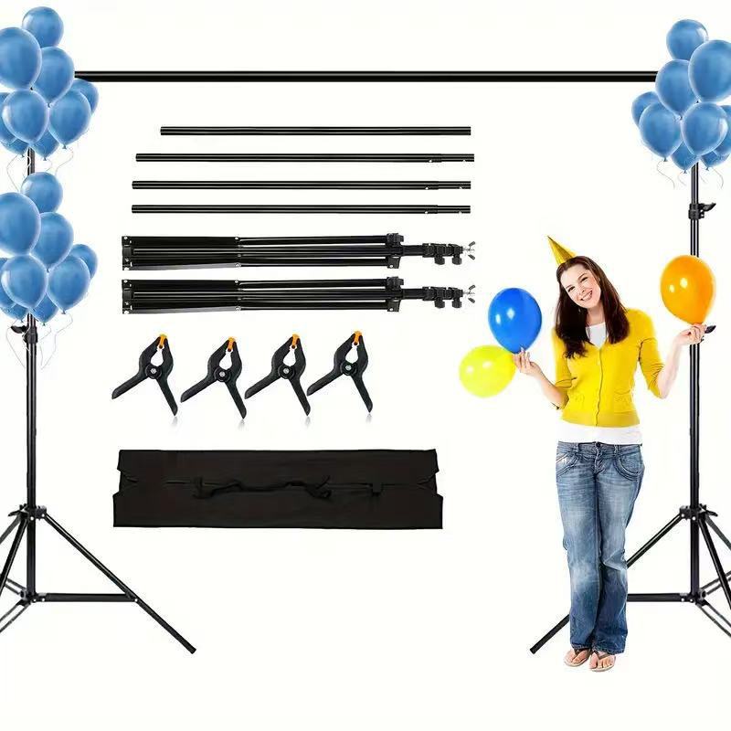 拍摄背景架高级感摄影拍照道具摄像金属支架饰品直播间龙门三脚架