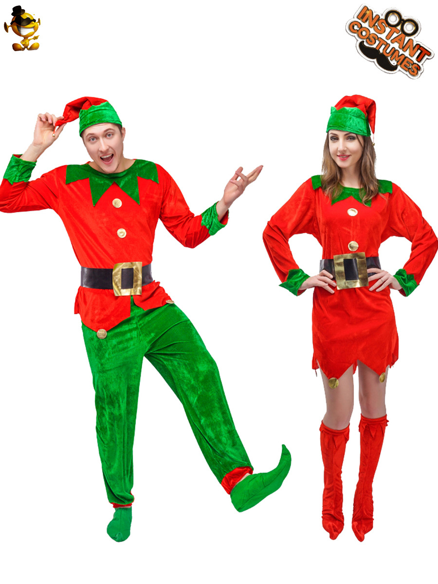 Traje de Navidad de los hombres traje de Navidad de las mujeres vestido de Navidad pareja traje de la mascarada image 3