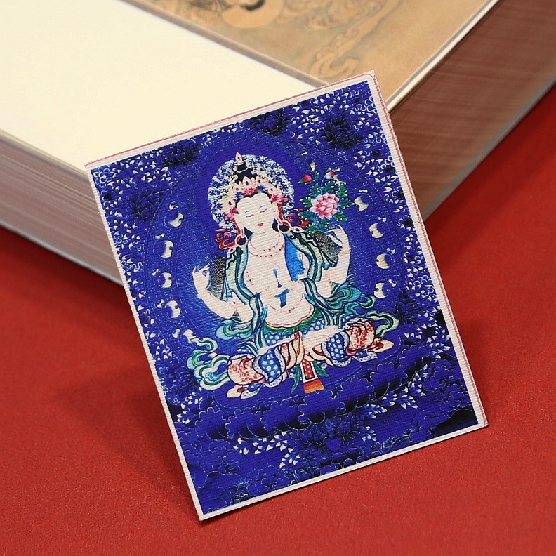 手描きの金描きチベット生の8つの守護者ザキラムタンカ卸売絵画コアボックス特別なキャンバス|undefined