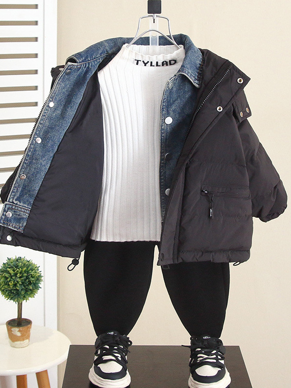 Chaqueta gruesa para niños 6903, chaqueta de plumón estilo coreano para niños, chaqueta de plumón de pato blanco estilo nuevo invierno 2026, chaqueta de algodón para bebé image 1