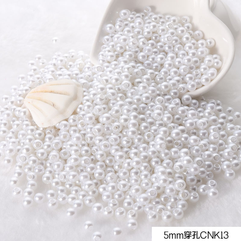 3-10mm blanco puro beige perforado ABS perla de plástico diy zapatos ropa ropa sombrero pendientes pulsera collar con cuentas