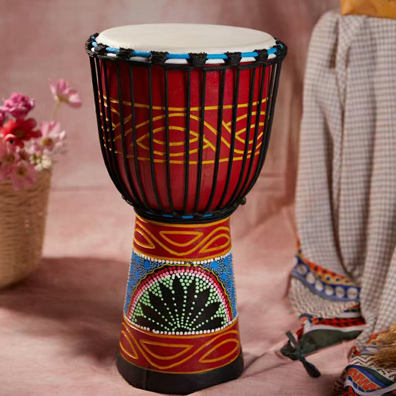 8 pulgadas Kinsel Yunhai tambor africano principiante piel de cabra indonesia tambor africano jardín de infantes práctica introductoria batería