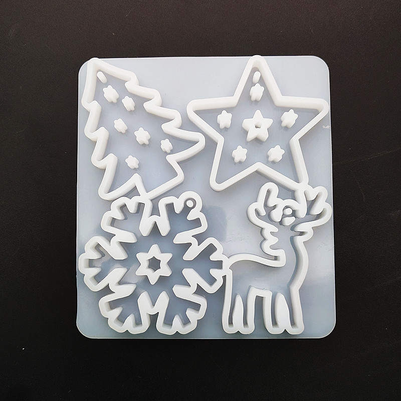 楚韓クリスマス装飾ペンダント石膏金型diy蝶結び雪花ヘラジカ家クリスマスツリーペンダント金型|undefined