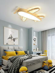 原木兒童房飛機吸頂燈男孩溫馨房間臥室led燈簡約現代北歐田園風