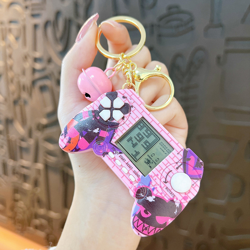クリエイティブハンドヘルドロシアブロックゲーム機キーホルダー携帯バッグアクセサリー玩具プレゼント卸売り