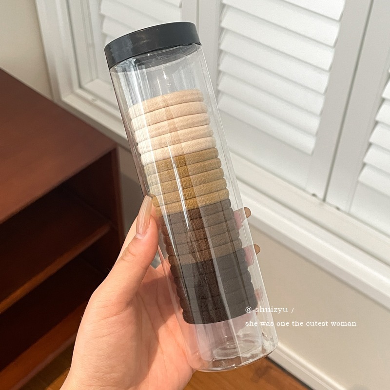 Otoño e invierno, lazo redondo para el cabello enlatado, funda de cuero para el cabello, cuerda para la cabeza, banda elástica circular de alta calidad para mujer, no daña la cuerda para el cabello