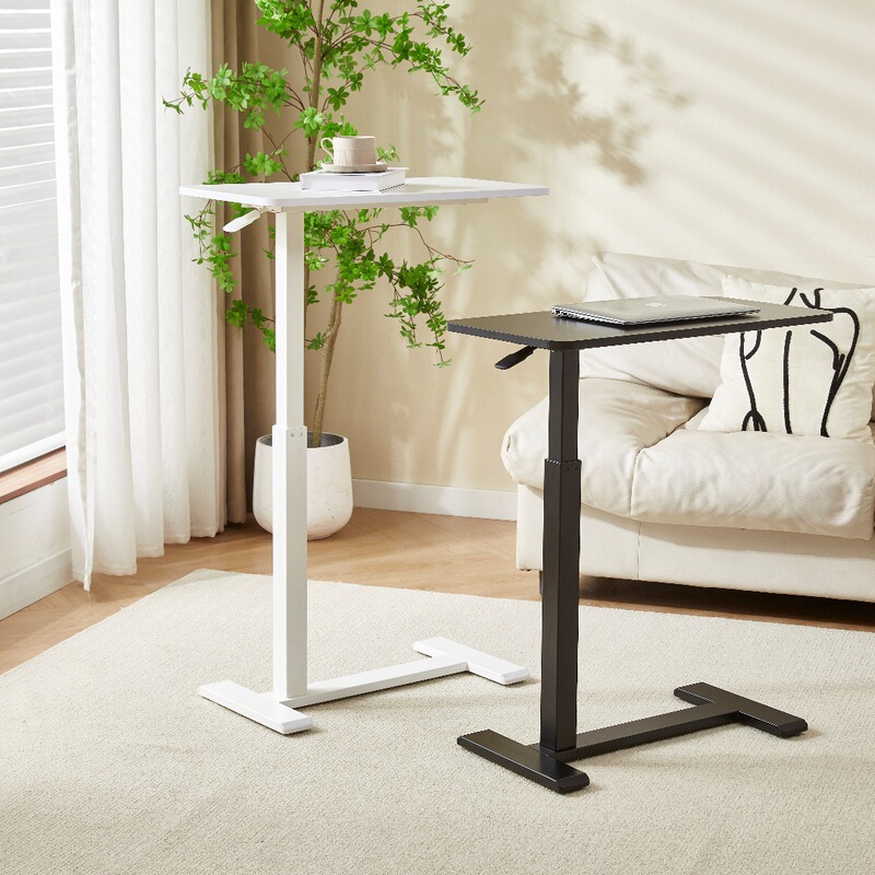 Household Pneumatic Lifting Table Movable Bedside Small Square Table Adjustable Height Simple Office Desk Multi-use Internet Celebratory Table