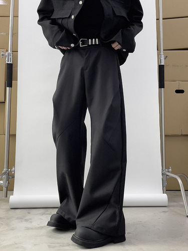 SNEIKLAU niche pleated diamond shape loose casual suit pants high-end wide-leg 3D men's pants