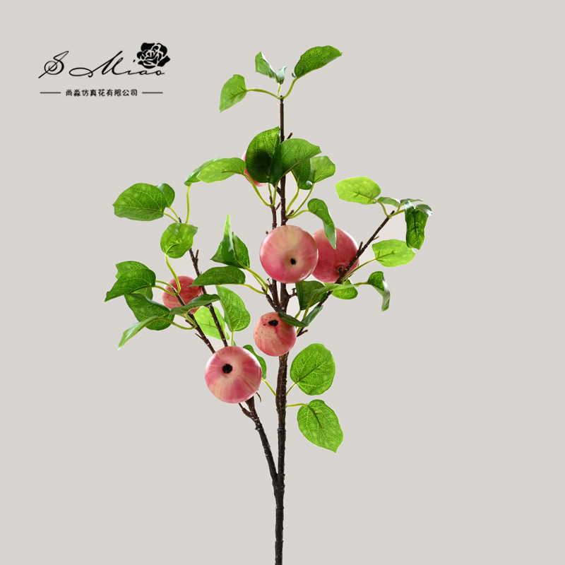 Flor artificial estilo rural fruta artificial bonsai decoración interior fábrica fuente directa flor artificial entrega de una pieza cuenca artificial image 11