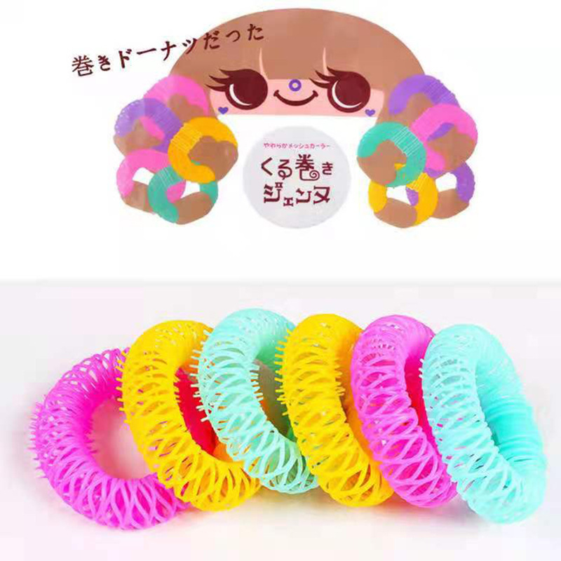 Color caramelo línea telefónica donut rizador no hace daño pelo natural rizador de plástico herramienta curling grande