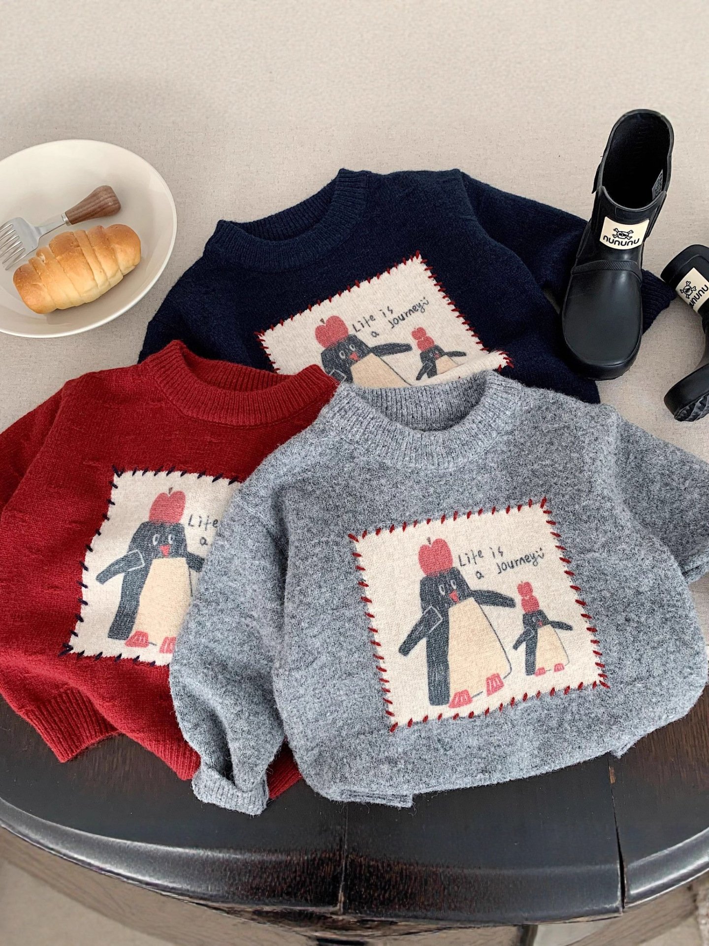 Children's winter knitted base keep warm demi-season sweater