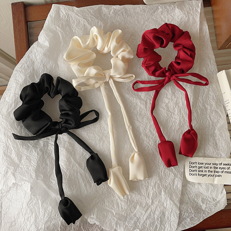 11g Weight Hair Tie Hair Accessories Type 1 Piece Quantity Holiday, Daily Occasion Solid Color, Flower Pattern Women's Gender Sweet, Simple Style Style Women's Sweet Simple Style Solid Color Flower Cloth Hair Tie 3