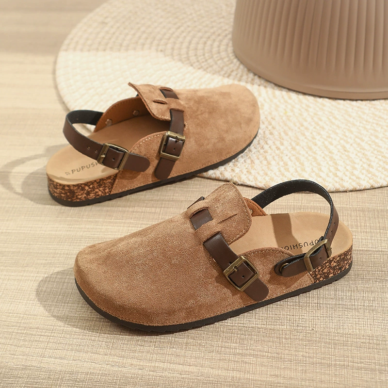 Новые двухстовые ботинки Биркеншток с полуподпорой свод Foot arch support для внешней торговли модная универсальная женская ленивые сандалии