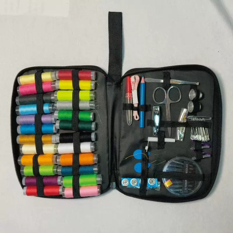 跨镜电商针线包套装家居针线盒手提针线拉链袋针线缝纫工具套装